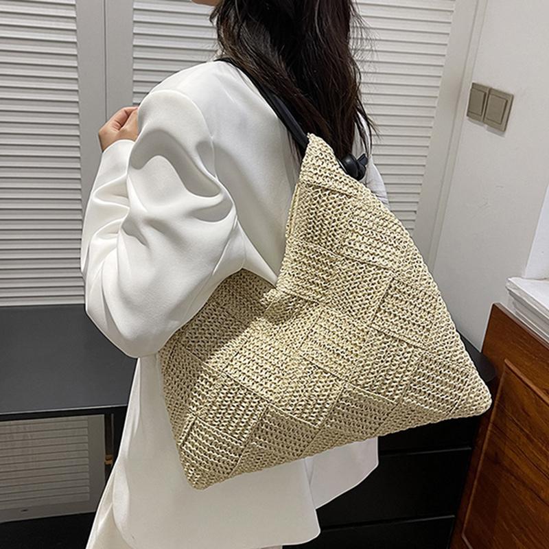 Women's Shoulder Bags Casual Wicker Woven Ladies Handmade Totes Large Capacity Summer Beach Female's Shopper Handbag