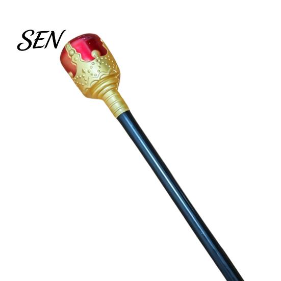 Gold Cane for Role Play Scepter Wand, Royal King/Queen Costume Accessory, Medieval Halloween Accessory Princess Cosplay Wands Play, Dress Up