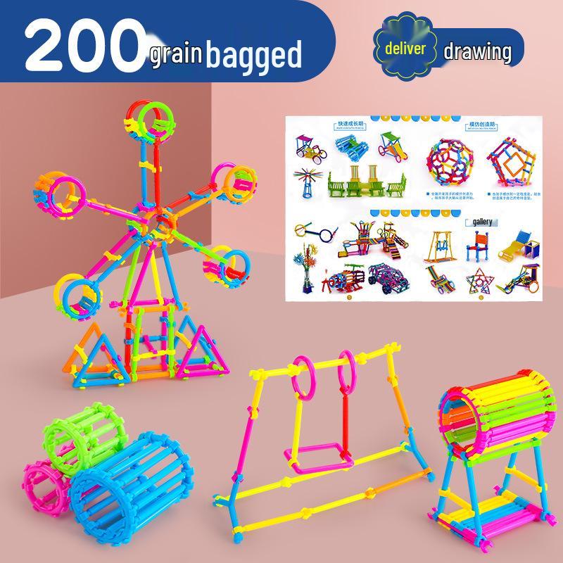 138-Piece Smart Stick Building Blocks for Children's Educational Desktop Insertion – Plastic Handmade Toys