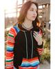 Azura Exchange Striped Patchwork Kangaroo Pocket Hoodie