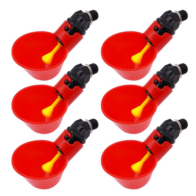 6pcs Chicken Drinker Cup Poultry Automatic Drinking Chicken Feeder Plastic Poultry Waterer Drinking Water Feeder for Chicks Duck 6pcs