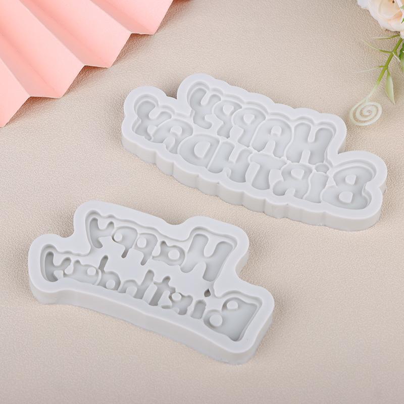 1Pc Silicone 3D Happy Birthday Mold DIY Ice Jelly Chocolate Mould English Letter Mold Bake Birthday Cake Decor Tool Mould