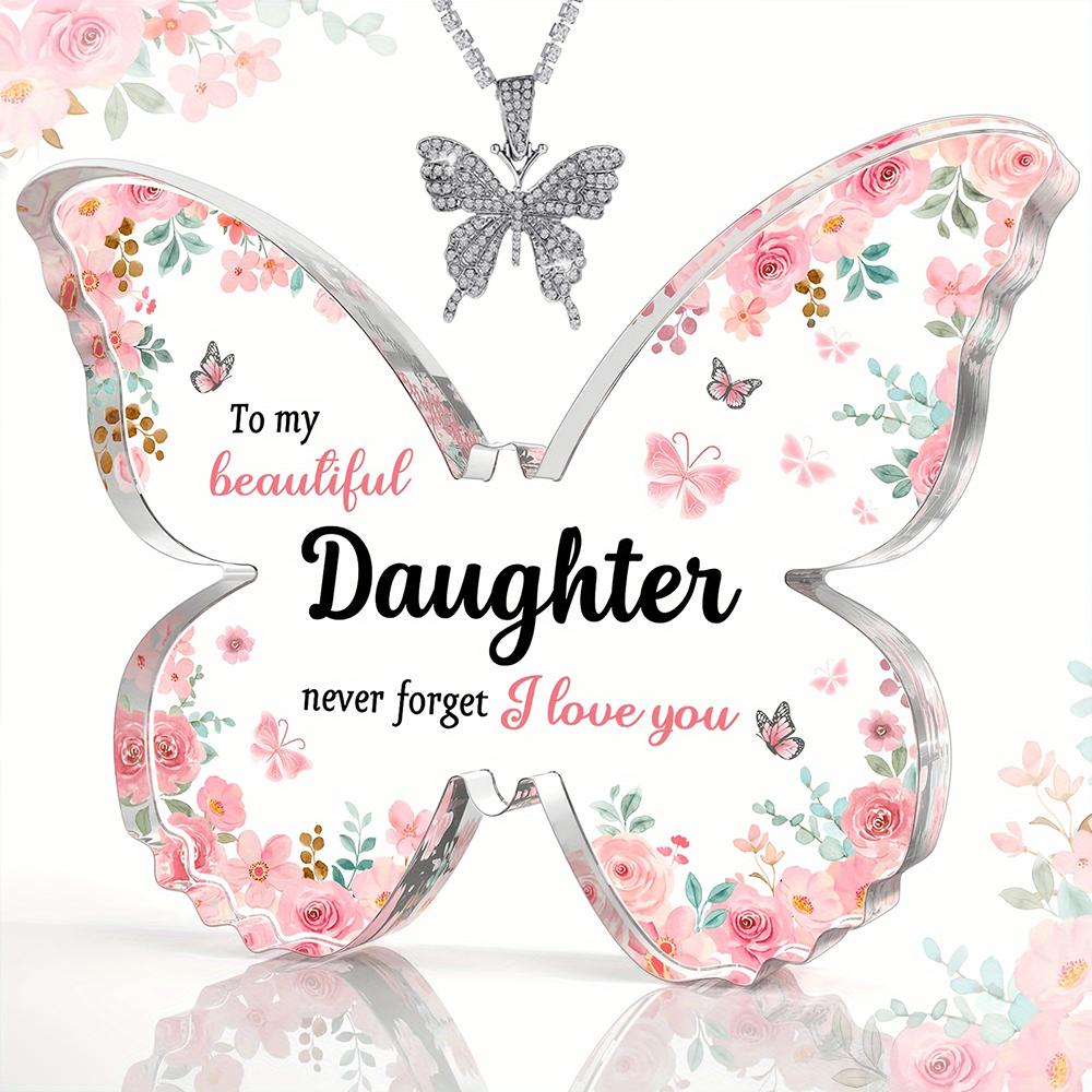 

2 шт./набор, 1 шт. ожерелье с крестом и 1 шт. акриловая табличка, подарки для дочери, мотивирующий подарок для подруг-сестер, подарки на Хэллоуин, подарки на День благодарения