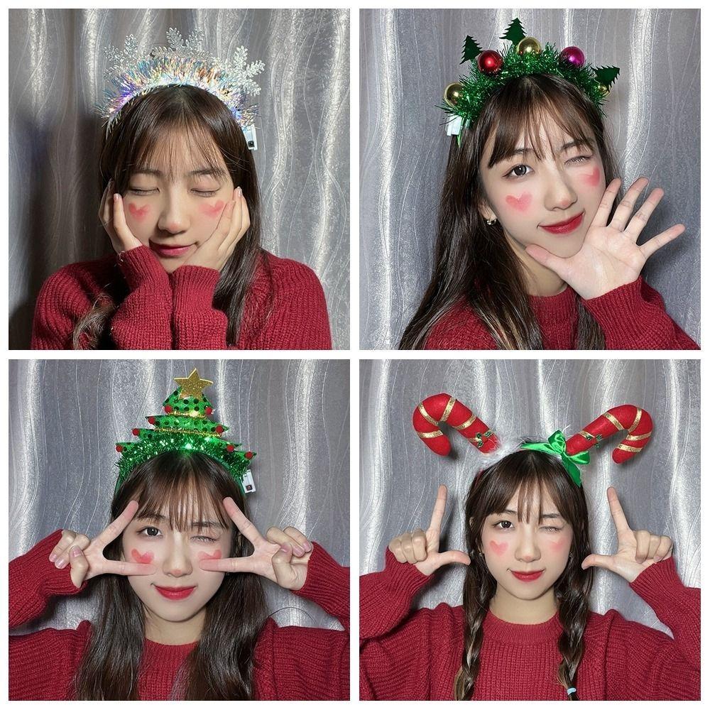 Leuchtender Elchhaar-Reif Geweih Stirnband Weihnachtsdekoration Leuchtendes Stirnband Mädchen