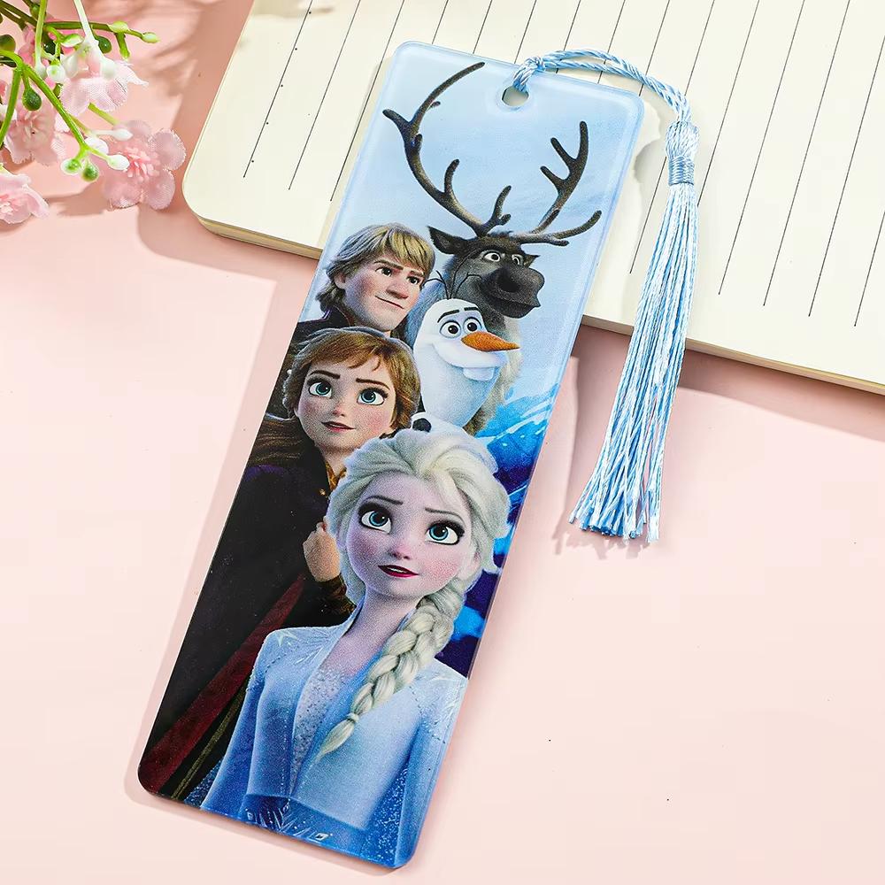 MINISO Acrylic Tassels Cartoon Characters Bookmark Princess Theme Cartoon Reading Bookmark Page Mark Stationery for Students Teachers
