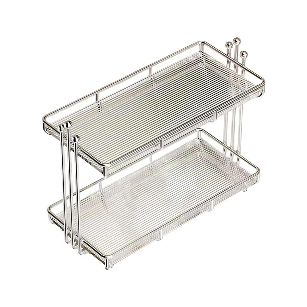 2 Layer Bathroom Countertop Organizer Multifunctional Rack ,Durable Desktop Cosmetic Storage Shelf