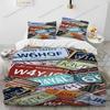 3D Print Historic Route 66,Mother Road,Comforter Bedding Set,Duvet Cover Bed Set Quilt Pillowcase,king Queen Size Bedding Set029