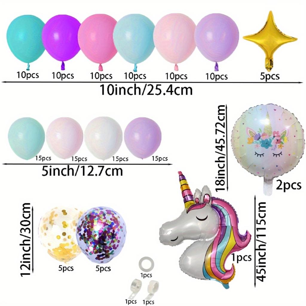141pcs Macaroon Color Balloon Set Unicorn Aluminum Film Balloons Golden Stars Birthday Wedding Anniversary Party Decorations