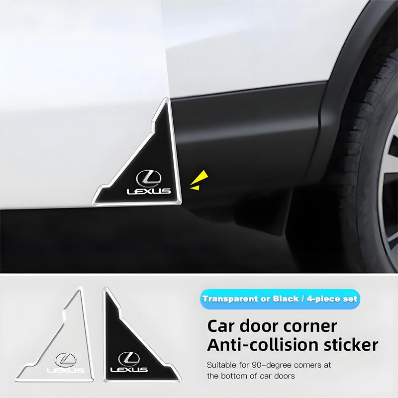 4PCS Car Door Anti-collision Corner Protectors Stickers For Lexus F SPORT GS GX IS LS LX CT LC RC LBX NX RX 350h 450h ES UX 300e