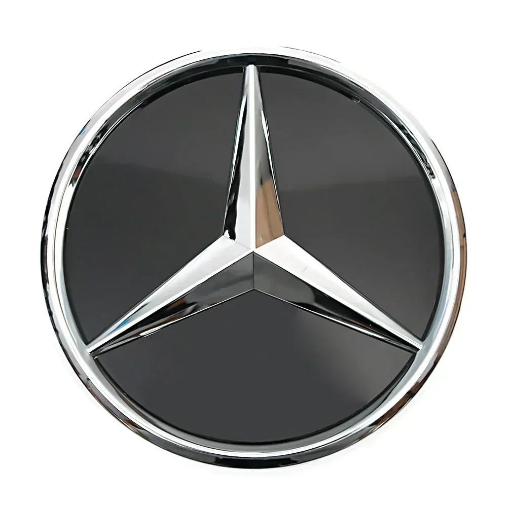 Bilklistremerke For Mercedes Benz Krom Sølv Og Glans Svart Bil Front Grill Stjerne Emblem Opplyst Logo For Mercedes Benz C