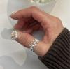 Adjustable Geometric Oval Spliced Ring - Women's Simple Cold Temperament Open Ring, Statement Index Finger Accessory