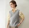 Women's 100% Pure Cashmere V-neck Cable Knit Vest for Autumn/Winter