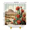 Southwestern Desert Cactus with Blooming Flowers Waterproof Shower Curtain for Bathroom Decor