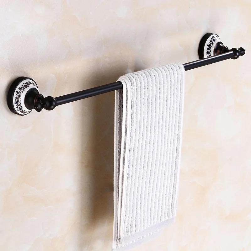 Black poceilain decoration finish copper Brass Bathroom accessories Bath Hardware Set Towel Rack Towel Bar Paper Holder