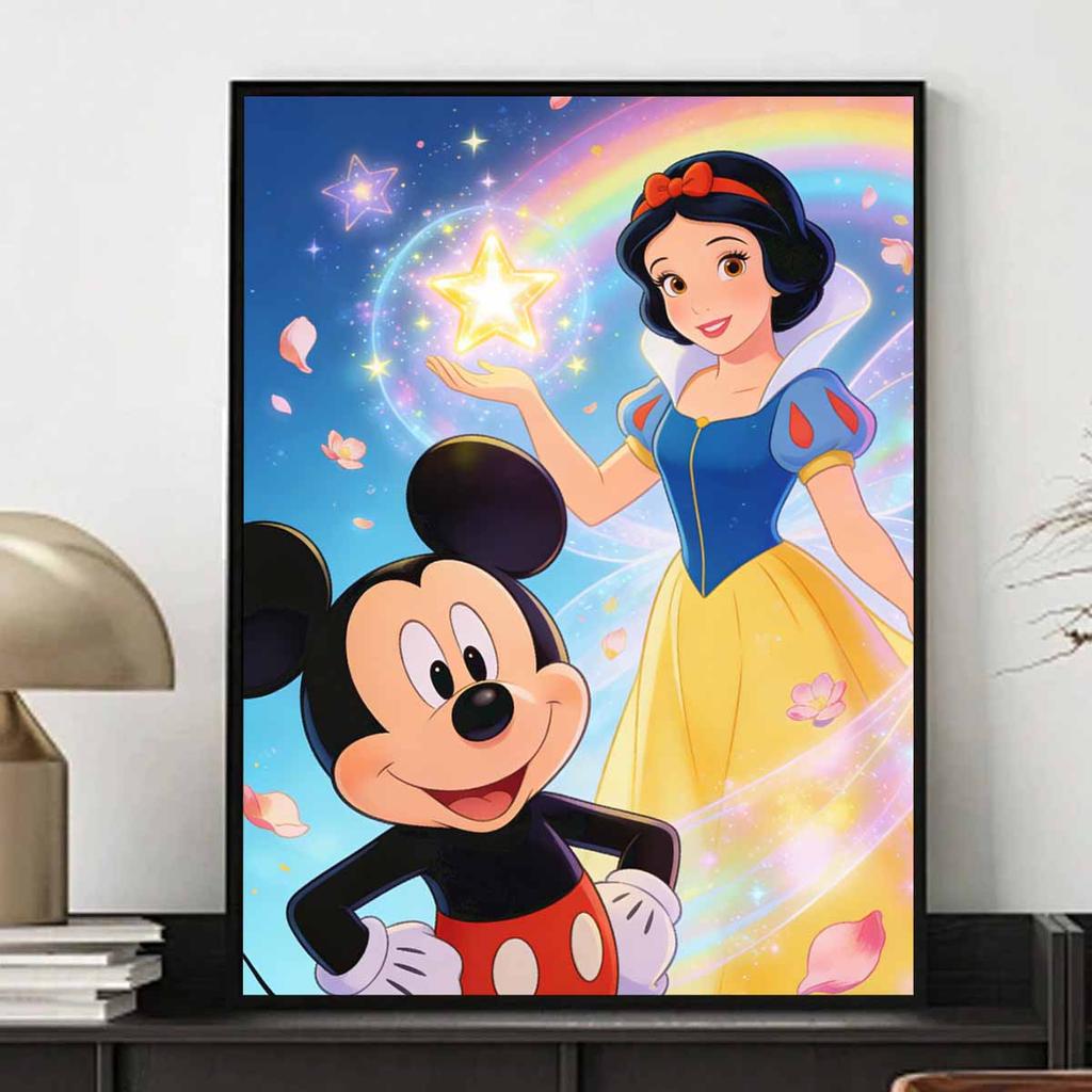 Disney Diamond Painting Kit Full Diamond Round Mickey Snow White Decor Home Decor Craft Gift