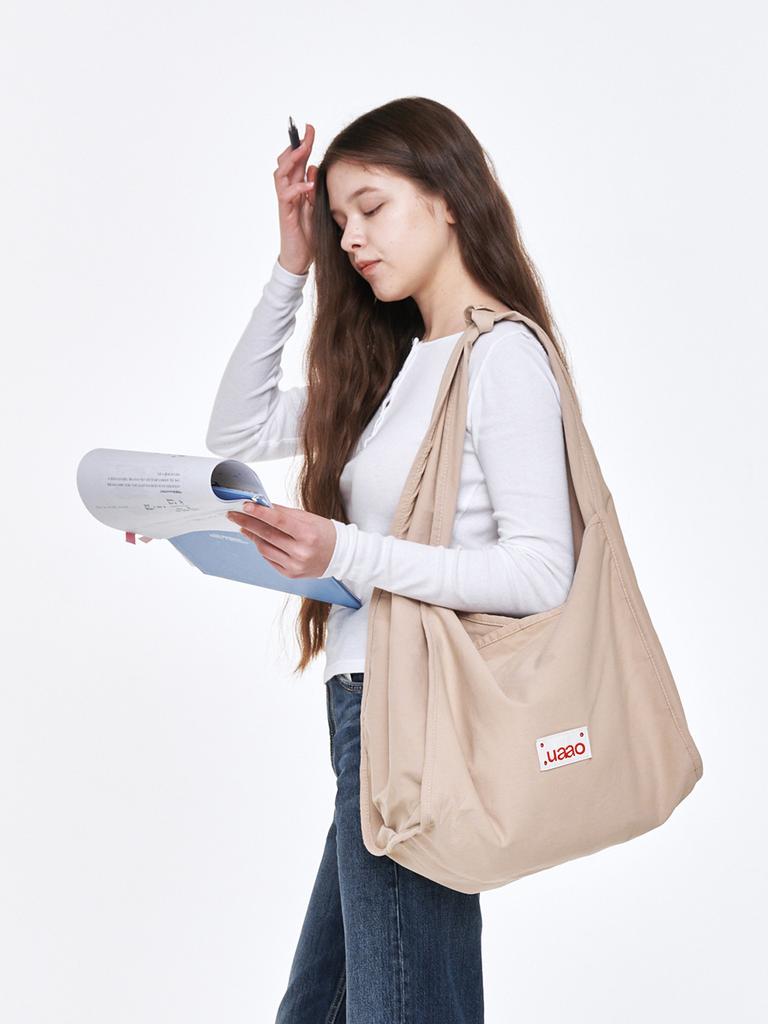 Uaao Olda Cotton Eco Shoulder Bag (Light Beige)