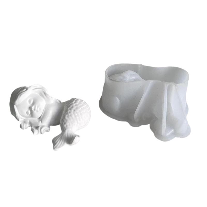 

Милые 3D русалки прочная силиконовая форма домашний аксессуар для создания фигурок из гипсовой смолы украшения для повседневного использования 1