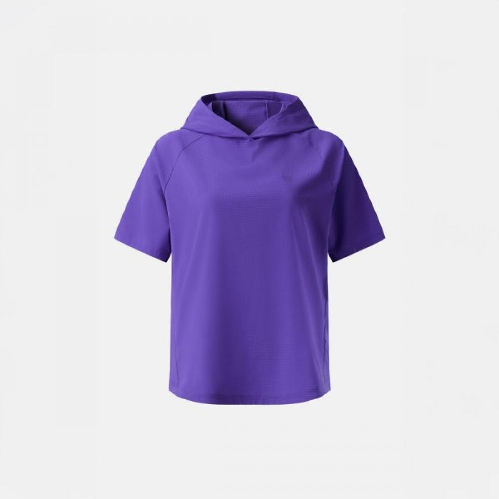 Kolon SporT Women S Air DoT ShorT Sleeve Hoodie T ShirT jkTcm25342pur purple/85