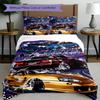 3pcs Duvet Cover Set (1*Duvet Cover + 2*Pillowcase, Without Core), Fast & Furious Print Bedding Set, Bedroom Decor, All‑Season, Gift