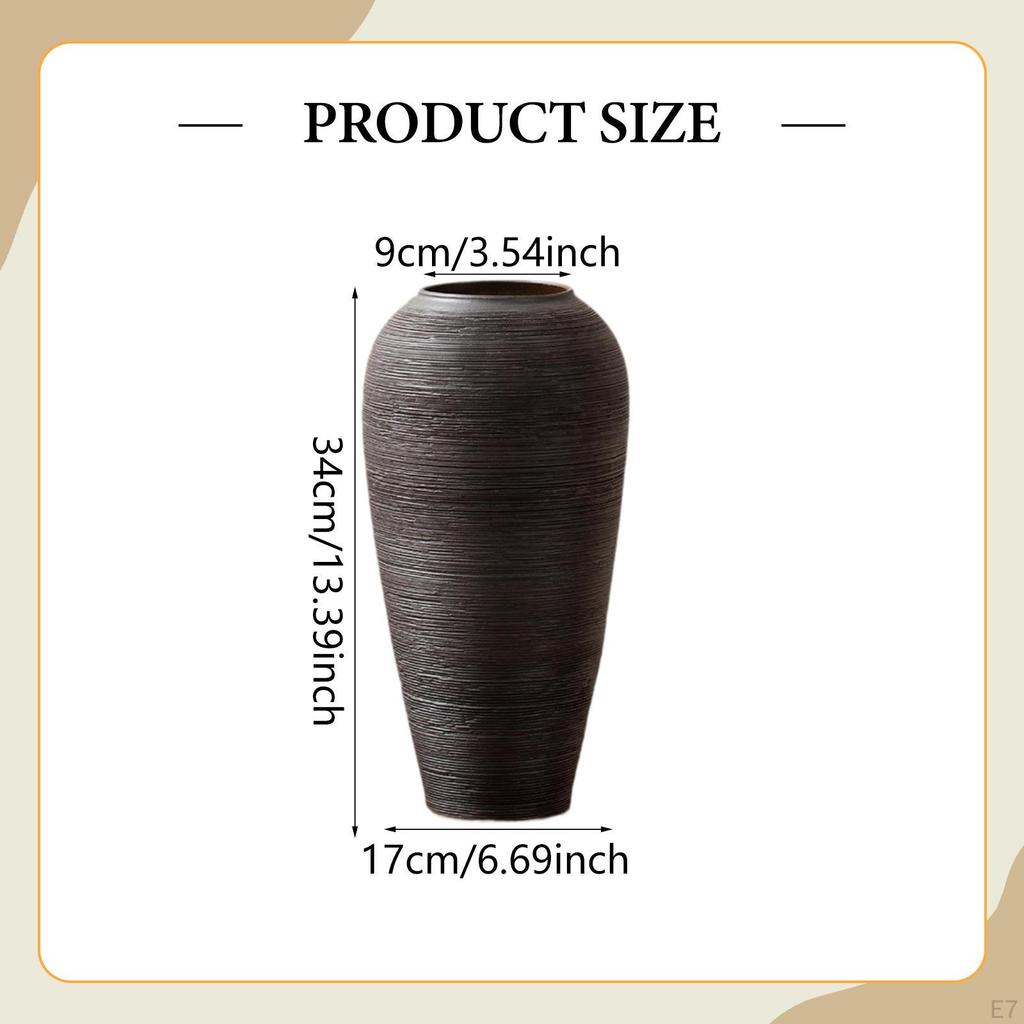 Vase for Flower Arrangements, Decorative Rustic Ceramic The Dining Table