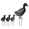 4Pcs Metal Duck Decorative Garden Stakes Cute Animal Hollow Design Black Iron Art Duck Decoration