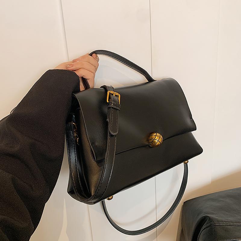 

Летняя новая женская сумка винтажная большая вместимость мягкая кожаная сумка через плечо высокого класса для поездок на работу через плечо простые сумки-тоут (20cm<Max Length<30cm)