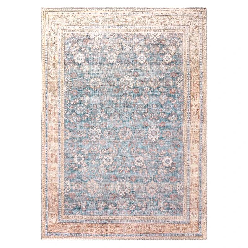 Light Luxury Vintage Living Room Carpet Coffee Tables Area Foot Mat Washable Kitchen Non-Slip Doormat Decoration Rug for Bedroom