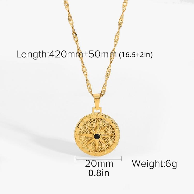 Elegant Stainless Steel Necklace Zirconia Pendant Clavicle Chain Adjustable Length Neckchain Stylish Choker Jewelry