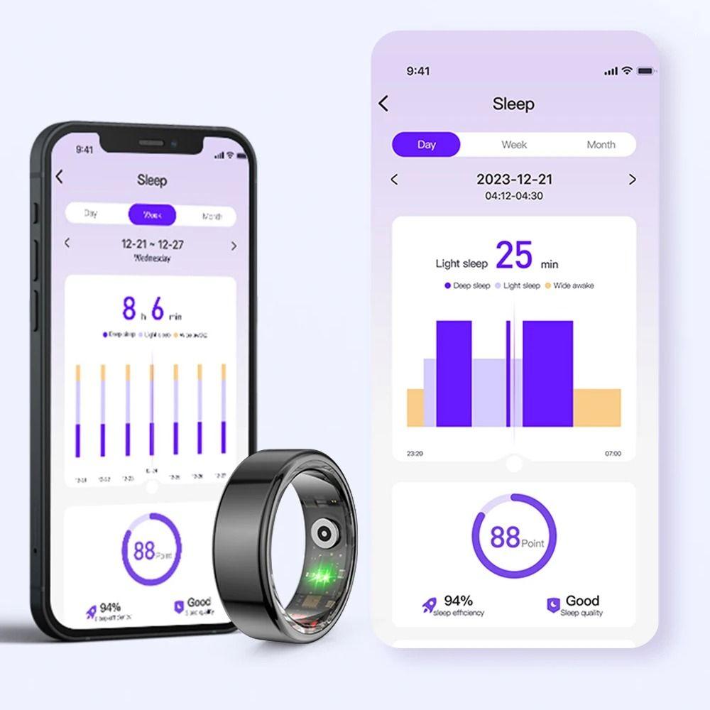 Sleep/Step Tracker Smart Health Rings Multi-sport Modes Fitness Tracker Finger Ring Women