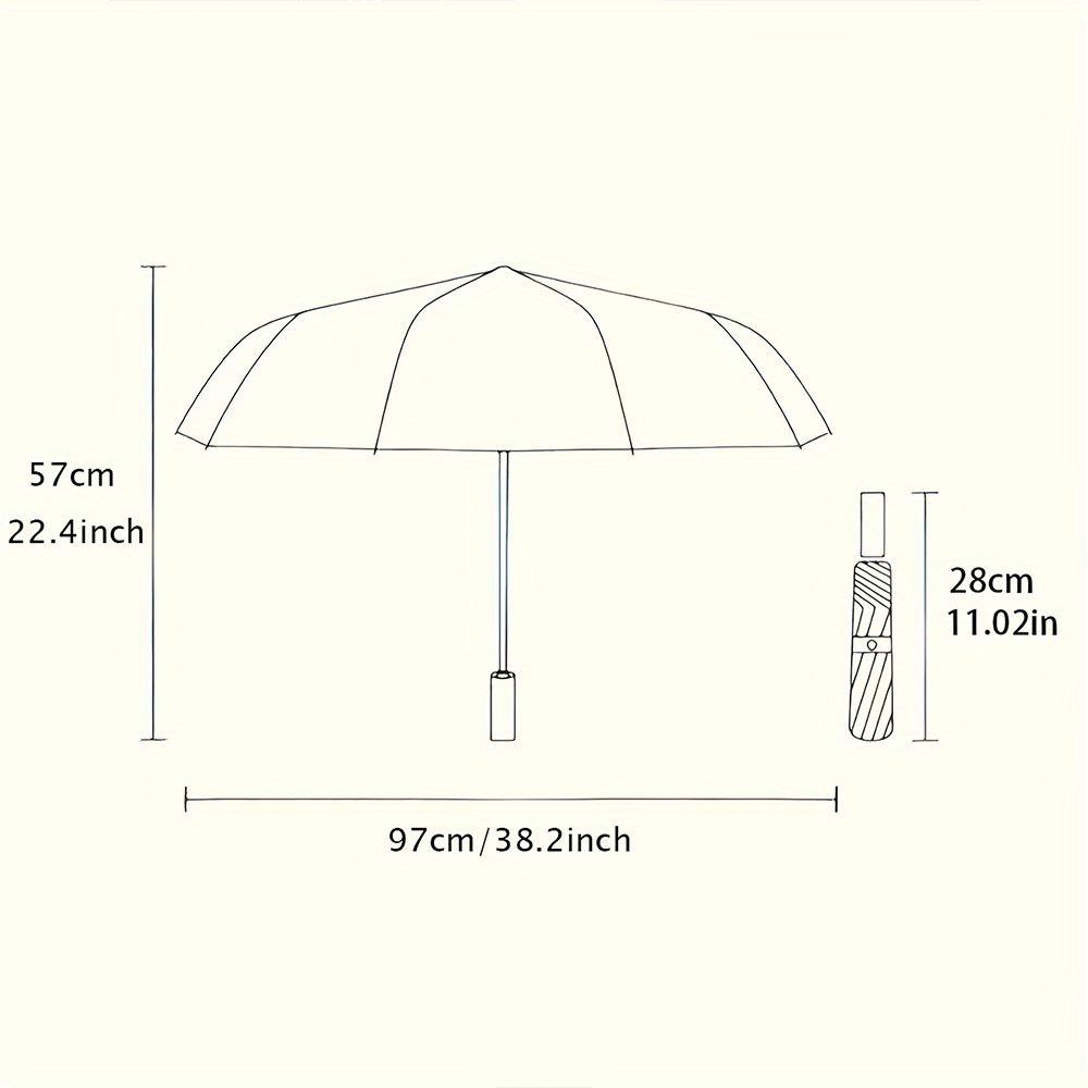 Automatic Open/Close Soccer Ball Umbrella with Flames - Folding Umbrella, Compact Travel Umbrella with Soccer Design, Lightwei