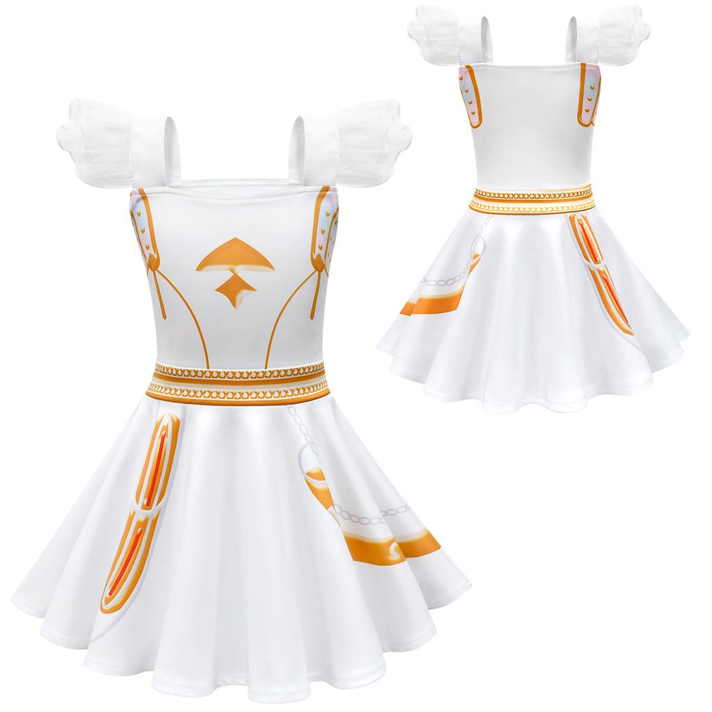 Kids Girls Casual Cute Cartoon Print Vest Sleeveless Dress Dance Cosplay Wear