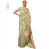 SGF11- Womens Kanjivaram Pure Soft Silk Handloom Saree Pure Golden Zari With Blouse Piece (Light Green)