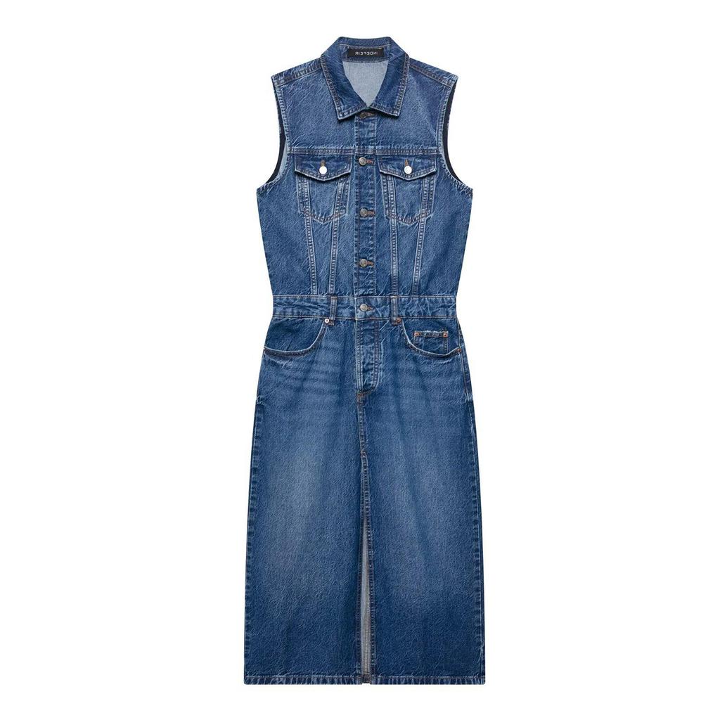 TAOP&ZA Women’s Slimming Front Slit Denim Dress – Spring/Summer Collection