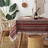 Nordic Style Bohemian Tablecloth with Tassel Table Cover Practical Ethnic Tablecloth  Living Room
