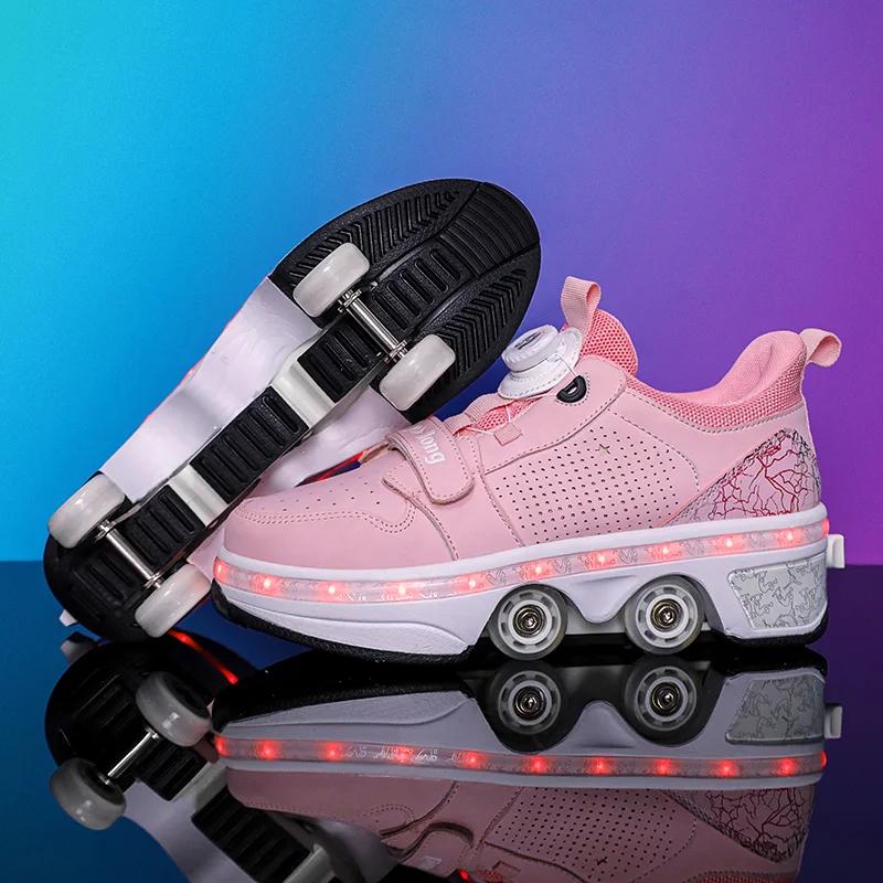 2025 New Roller Skates Students Outdoor Wheel Shoes Multi-functional Sports Shoes 33-43 Size High Quality Roller Skates
