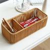 Sturdy Handwoven Storage Box Divided Sections Living Room Desktop Organization