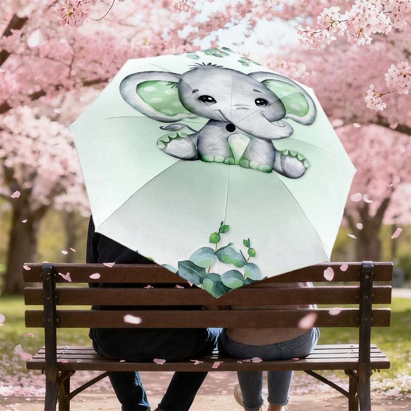 1PC Elephant Umbrella-8-Rib Reinforced, Automatic Open, Lightweight & Durable, Fashion Accessory for Outdoor, H0320