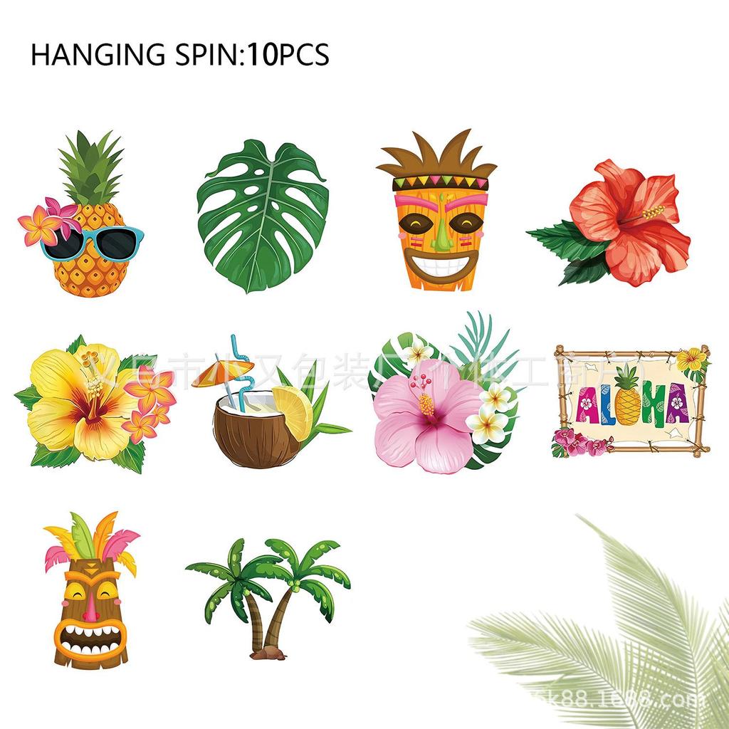 ALOHA Hawaii Theme Summer Party Decorations: Banner, Hanging Swirls, and Honeycomb Accents