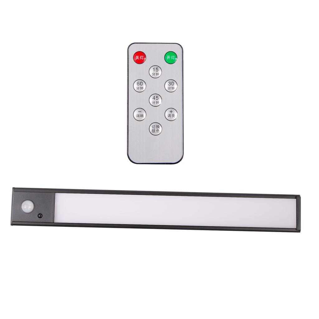 LED Motion Ultra Thin Sensor Nachtlicht Stufenloses Dimmen Kabelloses USB Unter Fernbedienung Schrank Lichter