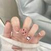 Unhas Postiças Adoráveis de Gatinho Maçã - Realçadoras de Branco, Arte Feita à Mão, Pontas Curtas Destacáveis