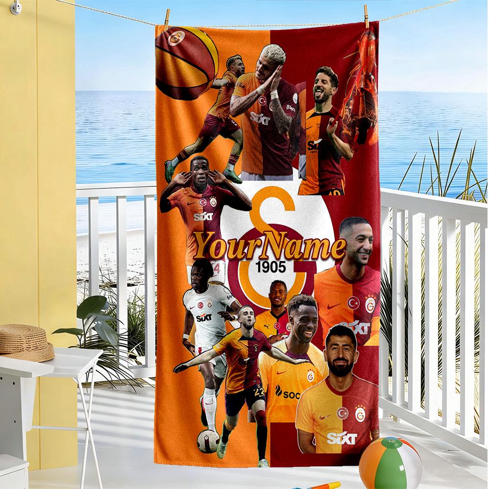 Galatasaray Customized Name Beach Towel Soft Durable Quick-Dry Portable for SwimmingBeachCamping Travel Beach AccessoriesGym