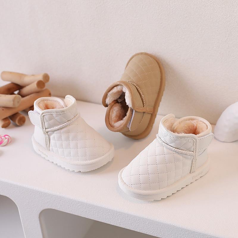 Baby snow boots, winter fleece-lined and thickened, cotton shoes for toddlers, infant warm shoes, walking shoes, cotton boots for boys and girls