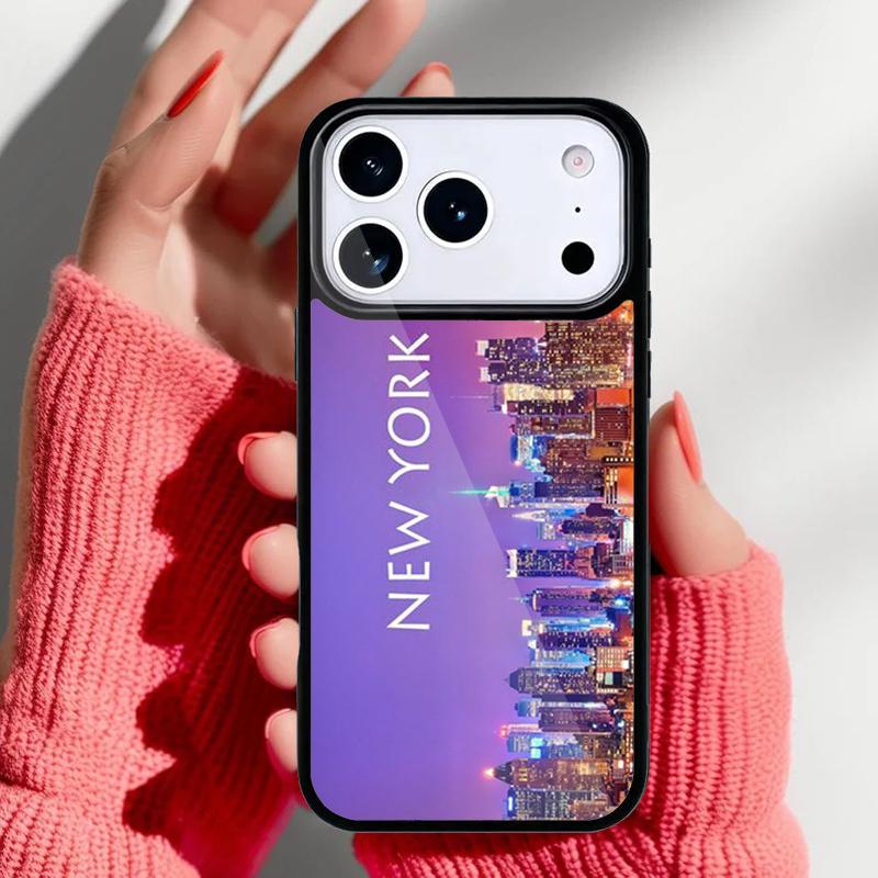 Dark Night New York City Phone Case for iPhone 17 16 15 14 13 Pro Max Back Cover for 12 11 Pro Coque