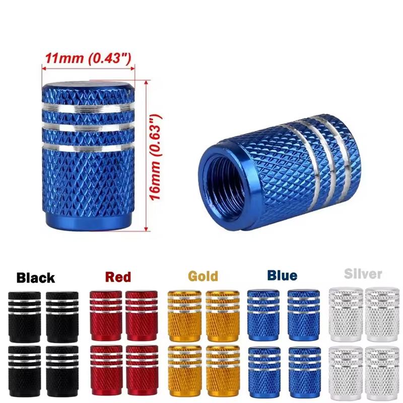 Aluminum Alloy Tire Valve Stem Caps 4 Pcs Universal Stem Covers for Cars Motorcycles and Bikes Auto Tire Accessoires Valve Stems 1