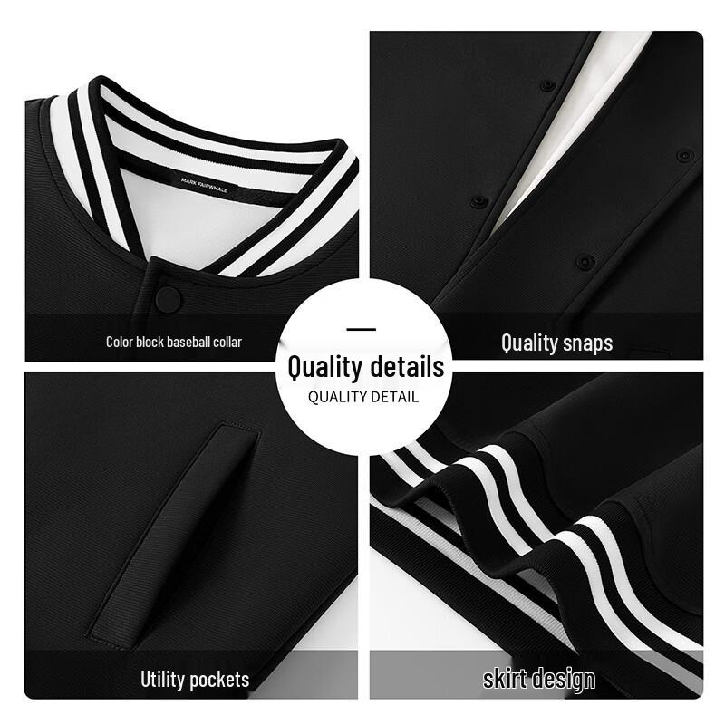 Mark Hua Fei Men's Loose-Fit Korean Style Baseball Jacket
