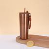 Stainless Steel Vacuum Insulated Travel Mug With Handle Straw 710ml Double Wall Car Cup Outdoor Office Commute