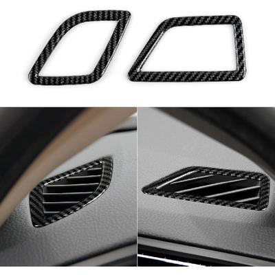 2PCS Dash Air Vent Decal AC Trim Carbon Style ABS Sticker Cover Fits for BMW 5 Series F10 F11 2011 2012 2013 2014 2015 2016 Interior Accessories
