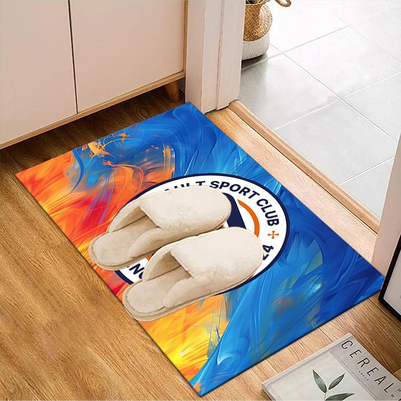 Montpellier Sc Crest Rug for Living Room, Game Rooms, Office, Bedroom, Office Floor Mat Playful Design, fan gifts Christmas decor