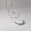 Double-Layer Minimalist Round Bead Necklace for Women - Elegant Clavicle Chain In Trendy Cold Ins Style