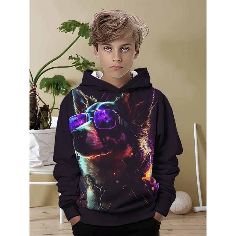 Kids Clothes Boys Hoodies Long Sleeve Funny 3D Dogs Print Children Spring Fall Clothes Casual Stylish Outdoor Boy Clothes Tops